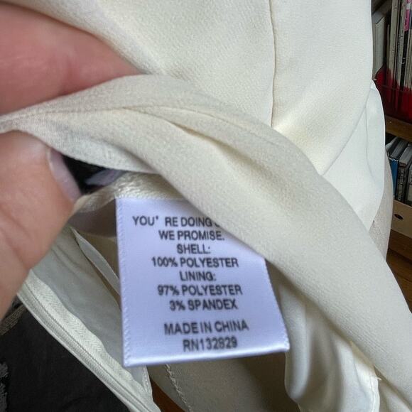 LPA Long Sleeve Square Neck Blouse Top Off White Size Medium - Picture 6 of 7